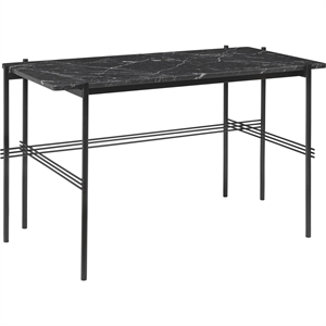 GUBI Escritorio TS 120 x 60 cm con Base Negro y Tapa de Mármol Marquina Negro