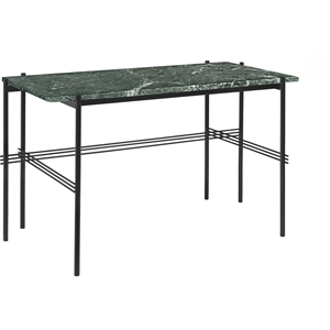 GUBI Escritorio TS 120 x 60 cm con Base Negro y Tapa de Mármol Verde Guatemala