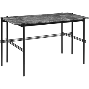 GUBI Escritorio TS 120 x 60 cm con Base Negro y Tapa de Mármol Emperador Gris