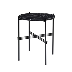 GUBI TS Mesa Auxiliar Redonda Ø40 Negro/ Mármol Marquina Negro