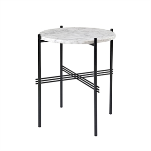 GUBI TS Mesa Auxiliar Redonda Ø40 Negro/ Blanco Mármol de Carrara