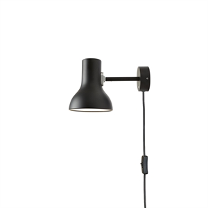 Anglepoise Type 75 Mini Lámpara de Pared Con Cable Negro Azabache