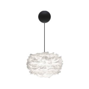 Umage Eos Lámpara Colgante Mini Blanco Con Cannonball Rosetón en Negro