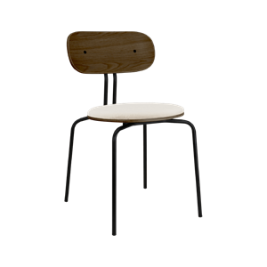 Silla de Comedor Umage Curious en Roble Ahumado, Negro y Blanco Teddy