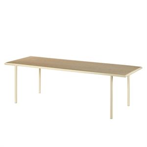 Valerie Objects Mesa de Comedor de Madera Rectangular Marfil/roble