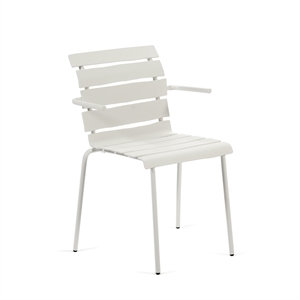 Valerie Objects Silla de comedor de exterior alineada con reposabrazos Blanco