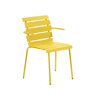 Valerie Objects Silla de Comedor de Exterior Alineada con Reposabrazos Amarillo