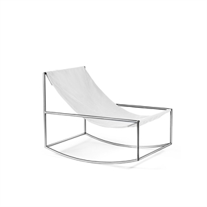 Sillón Mecedor Valerie Object de Acero Inoxidable y Blanco
