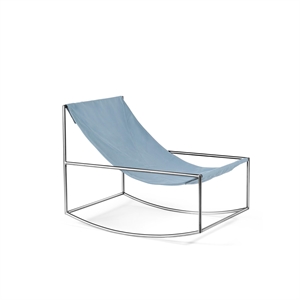 Sillón Mecedor Valerie Object de Acero Inoxidable y Azul Claro
