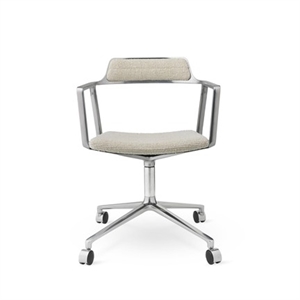 Silla Giratoria Vipp 452 con Ruedas , Aluminio, Ondulada , Marfil y Gris Claro