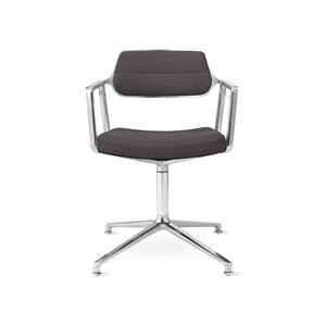 Silla giratoria Vipp 453 Edición especial con deslizadores de suelo, color marrón oscuro/marrón oscuro 