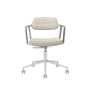 Silla Giratoria Vipp 453 Swivel+ con Ruedas , Aluminio, Ondulada , Marfil y Gris Claro