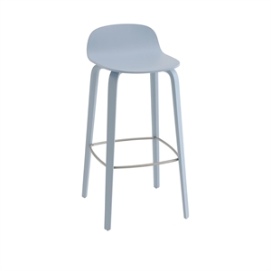 Taburete de Bar Muuto Visu con Base de Madera H75 Azul Claro