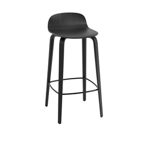 Taburete de Bar Muuto Visu con Base de Madera Negro Alt. 88,5