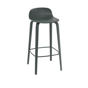 Taburete de Bar Muuto Visu con Base de Madera Verde Oscuro Alt. 88,5