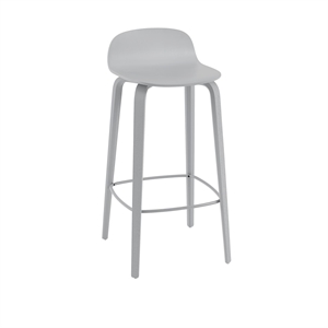 Muuto Visu Taburete de Bar con Base de Madera Gris AL 88,5