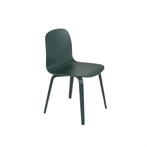 Silla de Comedor Muuto Visu con Base de Madera Verde Oscuro