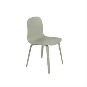 Silla de Comedor Muuto Visu con Base de Madera Verde Polvoriento