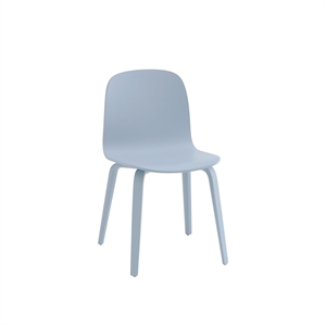 Silla de Comedor Muuto Visu con Base de Madera Azul Claro