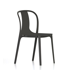 Silla de Exterior Vitra Belleville con Carcasa de Plástico en Negro Profundo