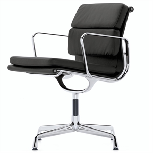 Silla de Oficina Vitra Soft Pad EA 208 con Giratorio Negro/ Cromo