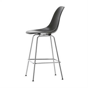 Taburete de Bar Vitra Eames de Fibra de Vidrio Tamaño Mediano Elephant Hide Gris/ Cromo