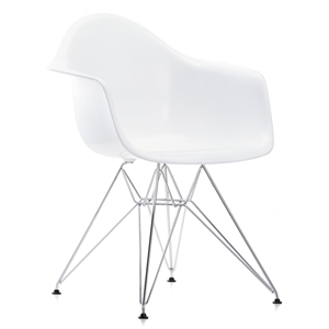 Silla de Comedor Vitra Eames Plastic DAR Blanco/ Cromo