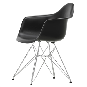 Silla de Comedor Vitra Eames Plastic DAR Negro/ Cromo