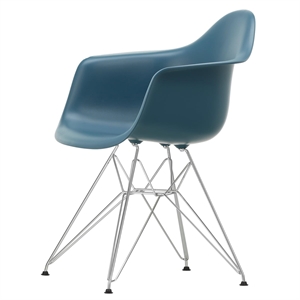 Silla de Comedor Vitra Eames Plastic RE DAR Azul Marino/ Cromo