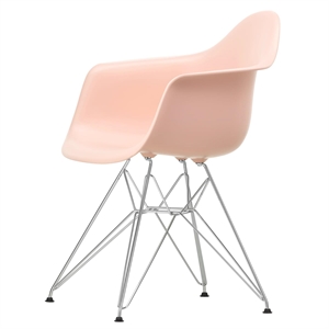 Silla de Comedor Vitra Eames Plastic RE DAR en Rosa Pálido y Cromo