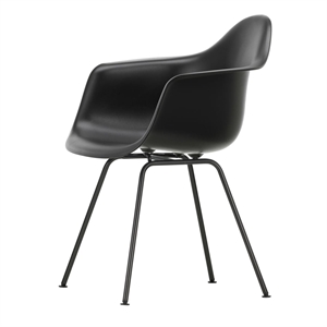 Silla de Comedor Vitra Eames Plastic DAX con Reposabrazos en Negro Profundo