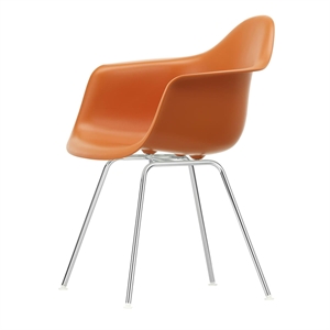 Silla de Comedor Vitra Eames Plastic DAX con Reposabrazos Naranja Oxidado