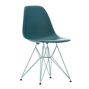 Vitra Eames Plastic RE DSR Silla de Comedor Azul mar/Azul Cielo