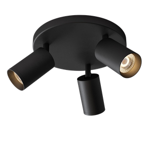 Edgeform CanSpot 55 Lámpara de Techo Circular con Tres Focos Negro